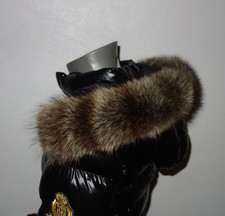 Waschbär Pelz Kragen Echt Fell Kapuze Fellkragen für Jacke Parka Mantel 67cm Fur
