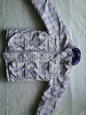 H&M Mädchen Mantel Jacke Winterjacke 116 weiß lila kariert Ärmelstulpen c