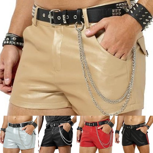 Herren kunstleder shorts - kunstleder,