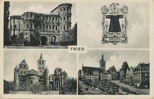alte AK Trier 1933, Hauptmarkt, Porta Nigra, Heiliger Rock Jesu Christi, Dom