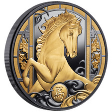 Silbermünze Jahr des Pferdes