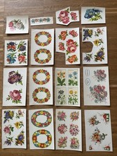 Abziehbilder DDR Blumen Konvolut Pflanzen Schiebebilder VEB 1985 GDR Zahlen