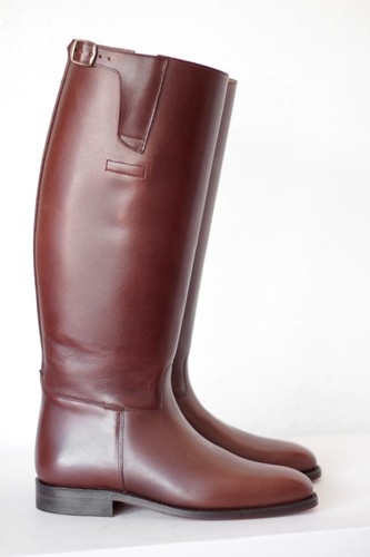 Braune lederreitstiefel - braune,