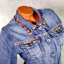 ♥️Sehr coole Zac & Zoe Jeansjacke Stretch Strass Herz Herzen Schöne Länge 36-44