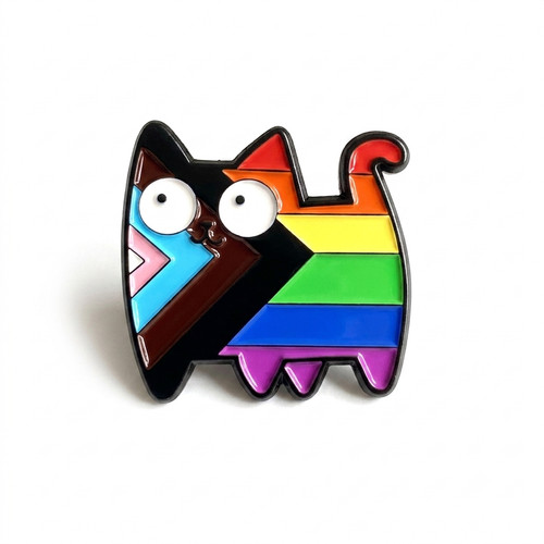 Bunte katze emaille pin pride - bunte,