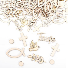 Streudeko Taufe, Streudeko Kommunion, Tischdeko Taufe Junge Mädchen, Holzfische 