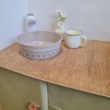 Kleines Mini Handwaschbecken kompakt Badezimmer Garderobe Latte Muster