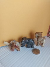 3 Elefantenfiguren Aus Stein