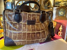Original Etro Umhängetasche Aktentasche Laptop Tasche Krokoprägung 