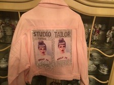 Rosa Jeansjacke Studio Taylor Strass oversized Gr. 36 bis 40