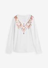 Shirt mit Pailletten Gr. 56/58 Weiß Metallic Damenshirt Tunika Oberteil Neu*