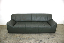COR Neckleder Sofa Liege Dreisitzer Dunkelgrün/Braun Couch Designer 60er/70er