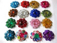 5 Glitzer- Aufnäher rund