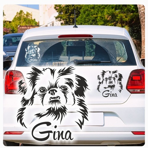 Pekinese name autoaufkleber - pekinese,