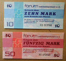 Forumscheine , 10 + 50 Mark Geldschein  der DDR 1979 bankfrisch