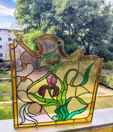 Jugendstil bleiglas fenster - fenster, um