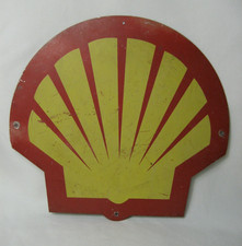 Altes Shell Automobilia Oldtimer Werkstatt Reklame Blechschild Tankstelle