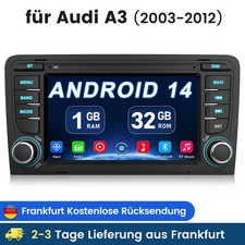 Für AUDI A3 8P 2003-2012 WIFI Android 14.0 Autoradio Apple Carplay GPS Navi 32GB