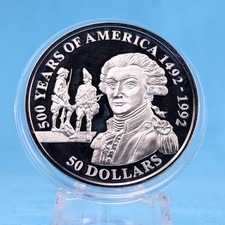 Cook Islands 50 $ 1991 Marquise de Lafayette 31,1 g Silber 925 proof
