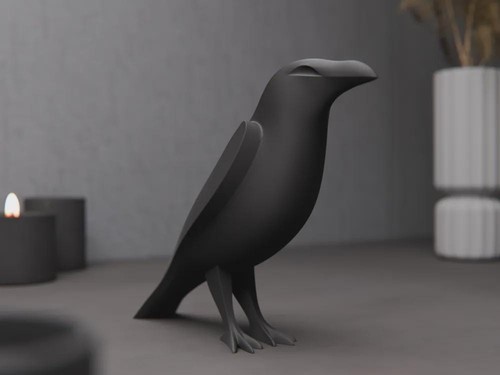 Krähe skulptur abstrakte - krähe,