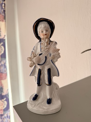 Victorian figurine blue flower - victorian,