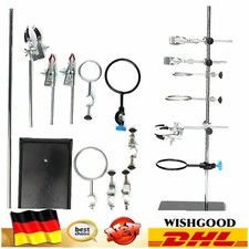 60cm Laborstativ Platte Stab Klemme Muffe Stativmaterial K??hlerhalter Eisen Kit