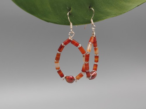Karneol ohrringe orange - karneol, ohrringe,