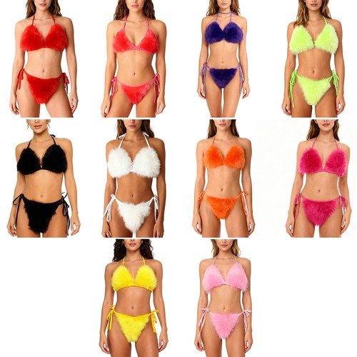 Damen flauschige dessous set - dessous,