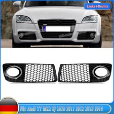 Nebelscheinwerfergitter Schwarz für Audi TT 8J 10-14 mit Chrom Ring Kühlergrill