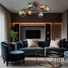 Deckenleuchte Deckenlampe Wohnzimmerleuchte Glaskugel bunt 6 flammig LED D 65 cm