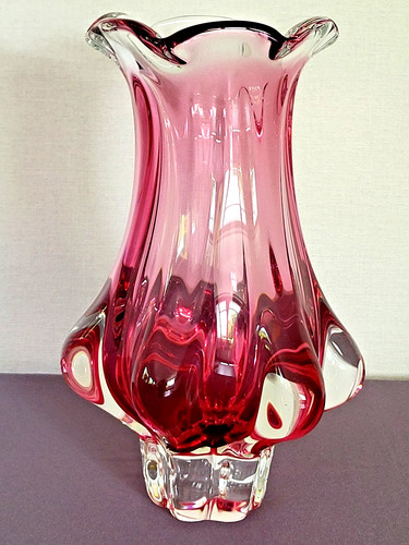 Schwere bohemia glas vase - schwere,