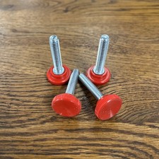 1/4-20 x 1 1/4" ZOLL gerändelte rote Kunststoffkopf Stahl Rändelschraube - 4er Pack