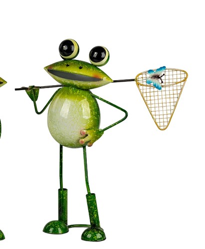 Dekofigur frosch mit blauem - dekofigur,
