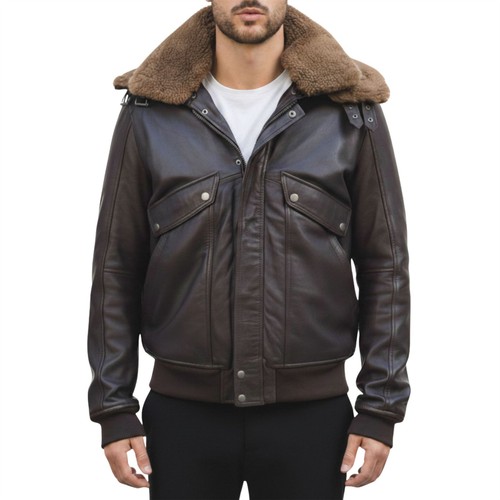 Braune herren leder - herren, bomber
