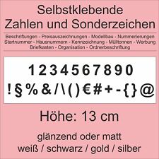 Zahlen Ziffern 13 cm Sonderzeichen selbstklebend Aufkleber Hausnummer Klebezahl