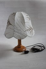 ❤️ Liebner Lampe Nachttisch vintage Holz Stoff 80er Tischlampe Leuchte retro