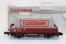 n3773,  Alter Fleischmann Niederbordwagen der DB mit Plane Fleischmann TOP SpurN