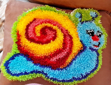 geknüpfter Teppich, Schnecke, Fußmatte, Wandbehang, Deko, Wandteppich,