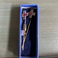 DRK Anstecknadel Blutspendenadel Deutsches Rotes Kreuz goldfarben Silber 935