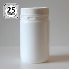 25x Kunststoffdose / Behälter mit Deckel + Schraubverschluss, weiß-weiß | 125ml