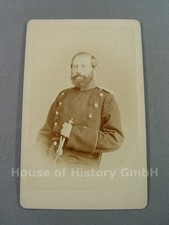 72834: Portraitfoto CDV, um 1880, Soldat, Offizier "von Normann" mit IOD, Degen