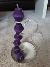 Kugelkettenkerze Kettenkerze Kugelkerze mit Ständer alt lila Kerze