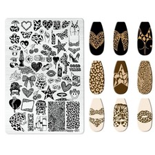 XXL Stamping Schablone Leo Fashion Stempel Platte Leo Muster Nailart