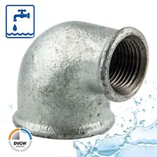 Temperguss-Gewindefitting verzinkt Winkel 90° reduziert, IG x IG, Typ 90, DVGW -