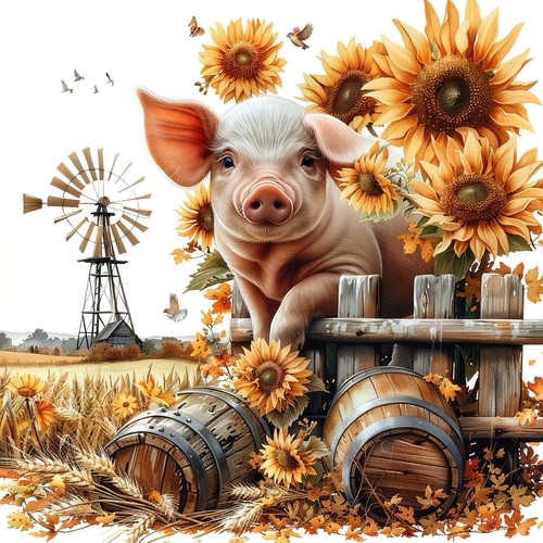Wandbild schwein bauernhof - wandbild,