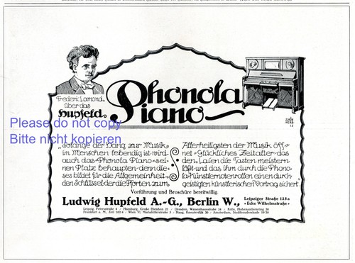 Klavier hupfeld phonola - klavier,
