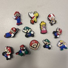 9x  Schuhstecker/Shoe Charms für Clogs/Crocs  Schuhpins Super Mario Luigi