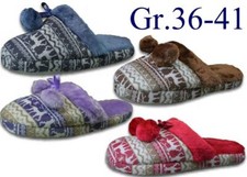 Damen Hausschuhe NEU Warmfutter Puschen Schuhe Schlappen Elch 36-41 2723