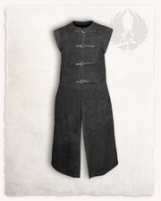 Mytholon Garen Weste lang Wildleder Schwarz S Larp Mittelalter  #29004