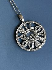 1ct Tanzender Diamant Collier 9ct Weißgold in 0,91ct Liebe Anhänger Kette 12g